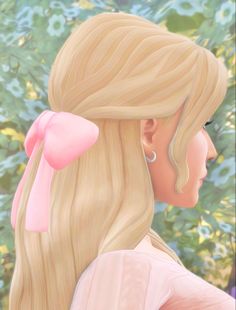 Sims 4 Pink Aesthetic, Sims 4 Cc Barbie Hair, Shabby Chic Sims 4 Cc, Sims Barbie, Ballet Hairstyles, Barbie Hairstyle, Sims 4 Challenges, Cc Hair, The Sims 4 Pc