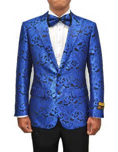 Marriage Dress For Men, Mens Dinner Jacket, Blue Tuxedo Wedding, Wedding Suits Men Blue, Royal Blue Wedding Theme, Tux Wedding, Wedding Dress Illustrations, Prom Tuxedo, Paisley Jacket