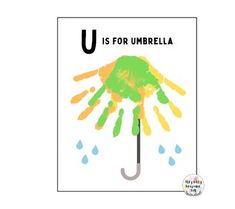 an umbrella with the words u is for umbrella