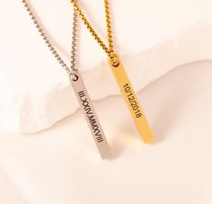 Discover the perfect expression of love and appreciation with our Personalized Gift Necklace Bar for Men. This elegant rectangle pendant is more than just a piece of jewelry; it's a token of your affection, ideal for Father's Day, birthdays, or any special occasion. Crafted with care, it's the ultimate gift for him - whether he's your dad, boyfriend, or a special man in your life. 🌟 Why Our Necklace Stands Out: Personalized Touch: Add a unique touch with customizable engraving. High-Quality Mat Engraved Rectangular Jewelry For Birthday Gift, Rectangular Engraved Jewelry For Birthday Gift, Custom Name Rectangular Jewelry For Birthday Gift, Custom Name Rectangular Jewelry For Birthday, Everyday Rectangular Necklace With Engraved Text, Everyday Rectangular Necklaces With Engraved Text, Everyday Rectangular Engraved Text Necklace, Modern Necklace For Father's Day Gift, Everyday Rectangular Jewelry With Engraved Text