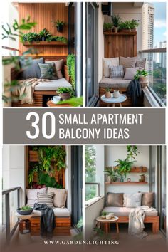 small apartment balcony decorating with plants on the windowsills and potted plants