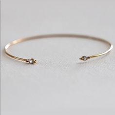 Lightweight Gold Tone Cuff Bracelet With Clear Crystal Accents On Either End. Perfect Worn Alone Or Stacked. Gold-Tone And Cubic Zirconia Made In The Usa Adjustable Dainty Cuff Bangle Bracelet, Elegant Cuff Bracelet For Bridesmaids, Gem Bracelets, Crystal Cuff Bracelet, Everyday Bracelet, Gems Bracelet, Dainty Bracelets, Put A Ring On It, Jewelry Inspo