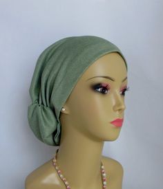 Hair Snood Sea Green Turban Volumizer Chemo Headwear by myscap Green Turban For Summer (one Size Fits Most), Casual Headwrap One Size Fits Most, Casual Green Adjustable Bonnet, Casual Green Headwrap One Size Fits Most, Casual Green Headwrap One Size, Casual Green Headwrap, Green Casual Headwrap Headband, Casual Green Headband Headwrap, Casual Green Headwrap Headband