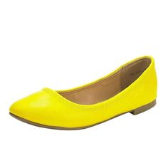 Ultra-flexible Rubber sole and soft PU upper can foldable and not easily deformed, premium Latex cushioned footbed provides all-day comfort. Size: 6.  Color: Yellow.  Gender: female.  Age Group: adult. Slip-resistant Synthetic Flats With Round Toe, Slip-resistant Synthetic Round Toe Ballet Flats, Non-slip Round Toe Slip-ons For Spring, Spring Non-slip Round Toe Slip-ons, Casual Slip-resistant Ballet Flats With Round Toe, Casual Slip-resistant Round Toe Ballet Flats, Slip-resistant Comfortable Ballet Flats, Spring Slip-ons With Non-slip Flat Heel, Spring Non-slip Flat Heel Slip-ons