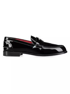 Formal Slip-on Loafers With Red Sole, Luxury Slip-on Tassel Loafers For Formal Wear, Luxury Loafers With Red Sole And Plain Toe, Luxury Loafers With Red Sole, Luxury Patent Leather Loafers For Formal Occasions, Luxury Patent Leather Tassel Loafers For Business, Elegant Patent Leather Tassel Loafers With Rubber Sole, Luxury Patent Leather Tassel Loafers For Formal Occasions, Luxury Patent Leather Tassel Loafers For Formal Events