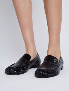 Proenza Schouler Park Loafers - Black | Proenza Schouler Official Site Designer Fitted Loafers For Galas, Silver Monogram, Proenza Schouler, The Park, Loafers, Shoe Bag, Slip On, Monogram, Leather