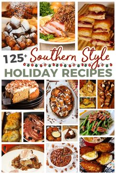 collage of southern style holiday recipes