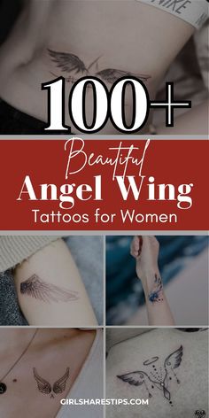 the top 100 + beautiful angel wing tattoos for women