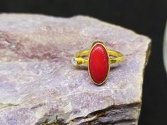 ARTSMYRNA METAL: 925k Silver GEM: Coral Diameter Stone Size: 10x6 mm COATING: 24k gold over (We can made a special type of coating for your personal preference ) MATERIEL : 925K Sterling Silver ( Some of my items vermeil gold over silver for looks rich . But i can finish in silver too ) RING SIZE: 6 (your desired size is made) SPECIAL ORDER IS MADE. If you send us a photo of your desired model (you can send your gem.) We can do it for you. We can make any design you want with natural gem. YOU JU Red Oval Enamel Ring For Gift, Enamel Open Ring With Gemstone For Gift, Oval Red Enamel Ring For Gift, Round Enamel Ring With Bezel Setting As Gift, Red Gemstone Enamel Ring Gift, Red Enamel Ring With Gemstone Gift, Red Enamel Fine Jewelry Ring As Gift, Red Enamel Gemstone Ring For Gift, Red Enamel Ring Fine Jewelry As Gift