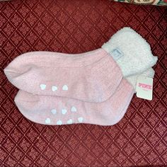 Nwt Fuzzy Socks Lined On The Inside So They Keep Your Feet Super Warm Super Soft Fluffy Socks Little Heart Shaped Grips On The Bottom Of Socks Small Black Marking On Bottom Pictured In 4th Photo Fluffy Socks, Accessories Pink, Fuzzy Socks, Girls Socks, Victoria's Secret Pink, Hosiery, Secret Pink, Victoria’s Secret, Victoria Secret Pink