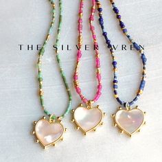 Elevate your jewelry collection with these exquisite handmade beaded necklaces, each adorned with a stunning heart-shaped mother-of-pearl pendant set in a luxurious gold-toned frame. Each necklace is designed to add a touch of elegance and charm to any outfit, making them perfect for both everyday wear and special occasions. Whether you're treating yourself or looking for the perfect gift, these necklaces are sure to impress! D E T A I L S *Tiny seed beads  *Mixed in a random pattern, every neck Small Beaded Necklace, Seed Bead Necklaces, Gifts For Her Birthday, Random Pattern, Bead Necklaces, Handmade Beaded Necklaces, Outfit Making, Seed Bead Necklace, Necklace Dainty