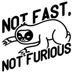 a sticker that says, not fast, not furrious on it's side