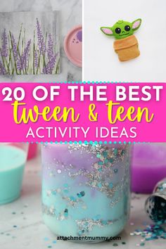 best tween and teen activity ideas with images of crafts Summer Activities For Kids Age 10, Summer Fun For Kids 8-10, Fun Activities For 10 Years Old, Activities For Ten Year Olds, Summer With Teens Ideas, Activities For Kids At Home Preteen, Summer Ideas For Preteens, At Home Camp Ideas