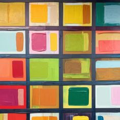 an abstract painting with many different colored squares