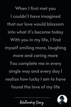 #relationshipquotes #lovequotes #relationshipquotesforhim #couplegoals #lovelife #relationshipstatus #relationshiptexts Every Day With You Quotes Love, The Day When I Met You, When I First Met You Paragraph, I Met The Love Of My Life, Found The Love Of My Life Quotes, I’m So Happy To Have You In My Life, Today Special Day In My Life, First I Love You Ideas, Our First Meet Quotes