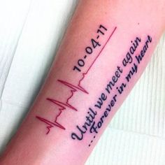 This touching tribute was inked by Rachelle Gammon. People Tattoos, Dr Tattoo, Memorial Tattoo, Life List