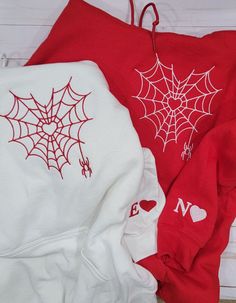 Price is $45 for 1 sweatshirt and $55 for 1 Hoodie When ordering select size, color, add personalization and add to cart.   Go back and select the matching item select size, color, personalization and add to cart Embroidery will be opposite color of matching hoodie/sweater.  Designed will be on Left chest and left sleeve unless stated on personalization section. If only buying one item please let me know what color thread you want. Personalization includes ONLY 1 Letter (Initial and Heart)  any Matching Clothing Couple, Matching Hoodie Ideas Diy, Matching Hoodies For Couples Disney, Bf And Gf Matching Sweatshirts, Hug Hoodie Diy, Valentines Embroidery Designs Hoodies, Hoodies Matching Couples, Spiderman Hoodie Couple, Matching Spiderman Hoodies