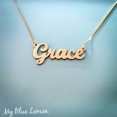 Order any name for your Solid 14K gold Grace style nameplate necklace!  🍋 A wonderful and meaningful personalized custom made gift for any occasion;  Birthday, Graduation, or any Holiday!🍋 *Both the nameplate and chain are all Solid 14k gold. Not plated, not gold filled! All Solid 14k Genuine Gold * Stamped for authenticity 14K. * 10.5 cm tall first capital letter. * This listing is for one (1) name with one (1) capital letter. Special orders? Write to me please 🍋 * The nameplate Is .8mm high Grace Necklace Name, Customized Yellow Gold Necklace For Anniversary, Customizable 14k Gold Necklace As A Gift, Custom Yellow Gold Names Necklace For Gifts, Custom 14k Gold Name Necklace For Gift, Custom 14k Gold Necklace With Name For Gift, 14k Gold Nameplate Necklace For Anniversary, Rose Gold Nameplate Necklace For Anniversary, 14k Gold Necklaces With Names For Gifts