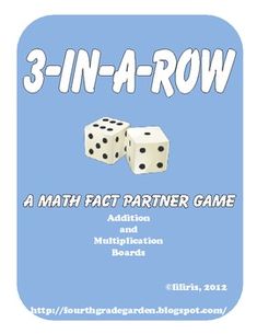 three - in - a - row math fact partner game