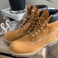 Men’s Wheat Timberland Boots Brown Timberland Lace-up Hiking Boots, Timberland Brown Lace-up Waterproof Boots, Timberland Brown High-top Waterproof Boots, Timberland Brown Lace-up Outdoor Boots, Brown Timberland Gore-tex Hiking Boots, Timberlands Shoes, Timberland Mens, Timberland Boots, Wheat