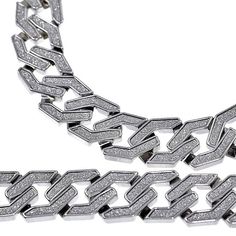 Sand Blast Cuban link hip hop chain. 30" inches long and 20 mm wide. Squared cuban links chain design. Chunky chain weighs 250 grams. Sand blast looks like crushed stones. Silver tone over nickel-free alloy metal. Stylish fold-over box clasp closure. High quality - looks like a million bucks. Matching sand blast bracelet is available. 100% FREE SHIPPING in USA. Order now! Hip Hop Chains, Crushed Stone, Box Clasp, Chain Silver, Chain Design, Cuban Link Chain, Cuban Link, Silver Chain, Arrow Necklace