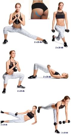 a woman is doing exercises with dumbs