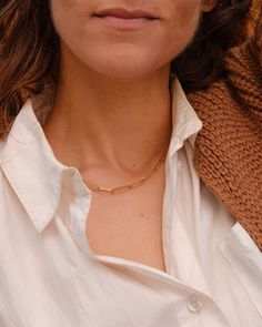 The subtle irregular links of this 18" necklace are formed, soldered, and finished by hand, creating a texture that catches the light in a gentle and organic way. Delicate Everyday Oval Link Necklace, Delicate Link Necklace For Everyday, Delicate Everyday Link Necklace, Hammered Link Necklace For Gift, Elegant Hammered Link Necklace, Modern Link Necklaces For Layering, Everyday Minimalist Hand Forged Necklaces, Minimalist Everyday Hand Forged Necklaces, Elegant Hammered Link Chain Necklace