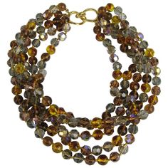 5 Strand Ombre Ciner Necklace. Purchased in the late 1980s and never worn. It has stunnignAmber, yellow to clear on the faceted beads. Measuring 19 inches end to end. Beads measure 9.5 mm. Still has Neiman Marcus tag attached. This is out of a massive collection of Hopi, Zuni, Navajo, Southwestern, sterling silver, costume jewelry and fine jewelry from one collector. Be sure to check our store front for more fabulous pieces from this collection. We have been selling this collection on 1st dibs since 2013. You can Follow us via storefront as well! To find out how please contact me and I'll let you know how! Thank you, P.A.C. Any questions please call, email or hit contact. Gold Ball Chain, Silver Costume, Wide Silver Ring, Cheap Silver Rings, Multi Strand Beaded Necklace, American Indian Jewelry, Ruby Beads, Gold Bead Necklace, Swarovski Crystal Beads