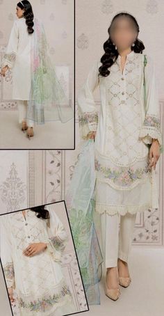 Milky White color *Fabric Details* *Shirt, Trouser Cotton* *Dupatta Silk* *Front  heavy embroidered  Chikankari works with  Heavy Embroidered Daman on tissue  1 More Embroidered Daman on tissue included Back plain Sleeves heavy Embroidered  Trouser Plain   Digital silk printed Spring Off White Dresses With Resham Embroidery, Spring Off-white Dress With Resham Embroidery, Unstitched Off White Salwar Kameez With Floral Embroidery, Elegant Cotton Dress With Dupatta, Elegant White Embroidered Dress For Eid, Spring Off White Salwar Kameez With Floral Embroidery, Designer Cotton Dress With Resham Embroidery, Cotton Dress With Resham Embroidery For Eid, Cotton Dress With Resham Embroidery For Designer Wear