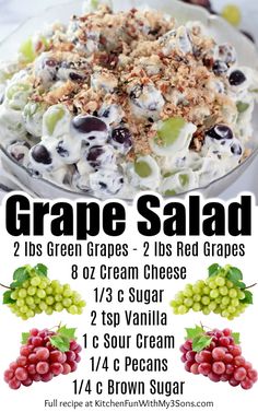 grape salad with grapes and walnuts on the side