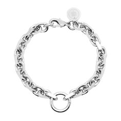 The Gigi bracelet is made from thick brass link chain and fastened with a with lobster clasp with a ring as an accent piece. Material: Brass Plating: 10K Gold or Rhodium-silver Bracelet has a clear protective coating to prevent from quick wear and tarnishing. Chain measures: 6.5mm wide Each link measures: 9.8mm long x 6.5mm wide x 2.1mm thick Accent ring measures: 16mm outer diameter Clasp Measures: 15mm long Available in the following Lengths: 6.5", 7", 7.5", 8", 8.5", 9" Our jewelry is always Cross Selling, Bracelet Watches Women, Waist Pouch, Knitting Gift, Hip Bag, Sustainable Materials, 10k Gold, Belts For Women, Link Chain