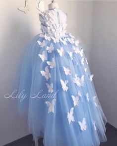 Flower girl dress Butterfly blue girl dress dress with | Etsy Old Ball Gowns, Butterfly Birthday Dress, Blue Girl Dress, Toddler Pageant Dresses, Girls Pageant Gowns, Beauty Pageant Dresses, Girls Birthday Party Dress, Dress Butterfly, Special Occasion Gowns