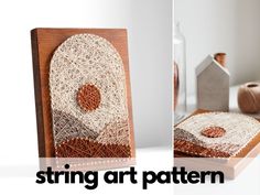 two pictures with the words diy kit make your own string art masterpiece