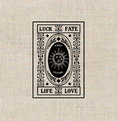 a black and white photo with the words, luck fate life is love on it