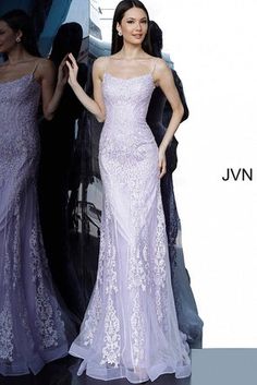 JVN02012 Lilac Spaghetti Strap Corset Back Dress Style Code: JVN02012 Available Colors: lilac, royal, wine Available Sizes: 00 - 24 Closure: Invisible Back Zipper with Hook and Eye Closure.  Details: Embroidered prom dress, fitted silhouette, floor length, sleeveless bodice with spaghetti strap neckline, tie back. Embroidered Prom Dress, Formal Prom Dresses Long, Prom Dress Inspo, Prom Dresses Jovani, Formal Prom Dress, Prom Dress Ideas, Prom Inspo, Jovani Dresses, Designer Prom Dresses