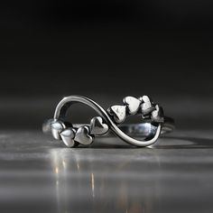 Weight: 2.92 gWidth: 1.88 mmHeight: 2.7 mmThickness: 1.15 mmMaterial: Plating Color: Silver Infinity Ring For Valentine's Day, Infinity Heart, Quality Jewelry, Sterling Silver Ring, Silver Ring, Sterling Silver Rings, Bespoke, Silver Rings, Custom Design