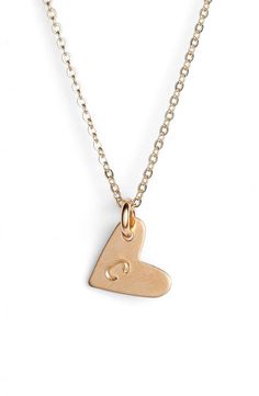 Nashelle 14k-Gold Fill Initial Mini Heart Pendant Necklace | Nordstrom Everyday 14k Gold Open Heart Charm Necklace, Minimalist Heart Charm Jewelry For Anniversary, Everyday Initial Heart Pendant Necklace For Mother's Day, Simple Personalized Heart Pendant Jewelry, Simple Heart Charm Jewelry For Mother's Day, Minimalist Heart Charm Jewelry For Anniversary Gift, Everyday Heart Initial Pendant Necklace For Mother's Day, 14k Gold Charm Necklace With Heart And Initial Pendant, Adjustable Heart Charm Necklace For Anniversary