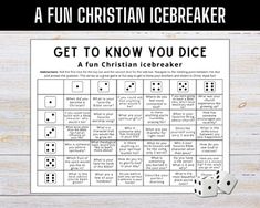 a fun christian icebreakerer game with dices