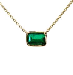 One of my best selling necklaces, a 1 carat natural green emerald necklace. ---------------D E T A I L S--------------- - Approximately 1 carat natural emerald cut green emerald - Set in a 14k gold bezel setting - 14k gold cable chain 0.6 mm, (shown in the 2nd and 3rd photo), or 1.2 mm, ( shown in the first photo), with lobster clasp - Available in 14k white, yellow or rose gold | 18k gold available upon request - Sizes 15 - 20 inches *If you love this necklace but want something smaller, larger Classic Green Emerald Necklace With Bezel Setting, Classic Green Emerald Necklace In 14k Gold, Green Emerald Pendant Necklace With Bezel Setting, Classic Emerald Necklace As Gift, Classic Emerald Necklace For Gifts, Classic Green Emerald Pendant Necklace, Gift Emerald Necklace With Bezel Setting, Classic Green Emerald Gemstone Necklace, Best Jewelry Cleaner