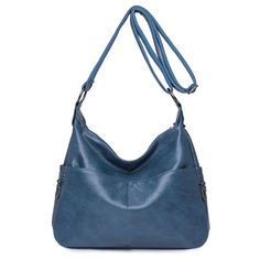 Designer Multi-pocket Crossbody Shoulder Bags Casual Satchel With Anti-theft Pocket, Trendy Hobo Bag With Pockets For On-the-go, Versatile Hobo Bag With Pockets For On-the-go, Versatile Bags With Multiple Pockets For On-the-go, On-the-go Shoulder Bag With Multiple Pockets, Canvas Shoulder Bag With Zipper Pocket For Errands, Blue Crossbody Bag With Pockets, Versatile Hobo Tote Bag With Pockets, Versatile Blue Shoulder Bag With Pockets