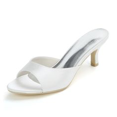 Category:Wedding Shoes; Upper Materials:Satin; Lining Materials:Leatherette; Heel Type:Kitten Heel; Actual Heel Height:2.36; Gender:Women's; Toe Shape:Open Toe; Style:Minimalism; Heel Height(inch):2-3; Outsole Materials:Rubber; Closure Type:Loafer; Shipping Weight:0.55; Listing Date:09/08/2020; Production mode:Self-produce; Foot Length:; Size chart date source:Provided by Supplier. Summer Sandals With Padded Heel For Wedding Guest, Summer Wedding Shoes With Padded Heel And Closed Toe, Summer Wedding Sandals With Pointed Toe, Event Sandals With Padded Heel And Closed Toe, Elegant Low Heel Sandals For Wedding, Pointed Toe Sandals For Summer Weddings, Fitted Summer Wedding Shoes With Open Toe, Elegant Low Heel Wedding Shoes For Summer, Fitted Open Toe Wedding Shoes For Summer