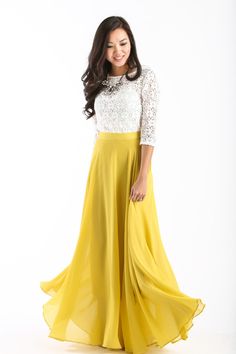 With flowy layers, a flattering silohuette and gorgeous yellow-chartreuse color, this skirt is bright essential for your wardrobe. Skirt And Top For Party, Top For Party Wear, Chifon Dress, Paris Morning, Yellow Maxi Skirt, Yellow Chartreuse, Yellow Maxi Skirts, Chartreuse Color, Morning Lavender