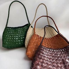 ✨ Elevate Your Style with this stunning Handmade Leather Woven Tote Bag! Whether you're heading to the beach or stepping out for a casual day, this bag is your perfect companion. Made from soft cowhide leather, it offers a luxurious feel while remaining durable for everyday use. Its retro design and woven texture add a touch of vintage charm, making it an essential accessory for any wardrobe. 📐 Dimensions: Bag Size: 30 cm (11.8") Length x 18 cm (7") Height x 10 cm (4") Width (Not Including Strap) Strap Size: 27 cm (10.7") 🎨 Available Colors: Pearl White: A timeless and elegant choice. Brown: Rich and warm, perfect for any outfit. Coffee: A deep, earthy tone for a sophisticated look. Green: Vibrant and unique, for those who love to stand out. 🌟 Key Features: Cowhide Leather: Crafted from Vacation Woven Leather Pouch Shoulder Bag, Woven Leather Pouch Shoulder Bag For Vacation, Everyday Use Woven Leather Pouch Straw Bag, Natural Woven Leather Pouch Bag, Natural Color Woven Leather Pouch Bag, Beach Leather Bucket Bag With Large Capacity, Eco-friendly Brown Woven Leather Shoulder Bag, Eco-friendly Leather Bags For Vacation, Handmade Leather Beach Bag