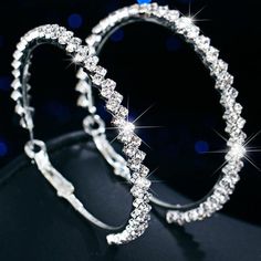 Specifications: Metals Type: Zinc Alloy, Crystal Size (Length* Width): 52mm* 42mm/20.47* 16.53inch Material: Cubic Zirconia Earring Type: Hoop Earrings Package Includes: 1*Crystal Round Hoop Earrings *Please allow 10-21 business days for the item to arrive White Gold Hoop Earrings, White Gold Hoops, Crystal Hoop Earrings, Zirconia Earrings, Fashion Jewelry Earrings, Big Earrings, Diamond Hoop Earrings, Sterling Silver Hoops, Circle Earrings