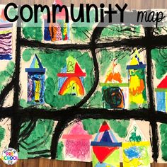 a child's art project with the words community map