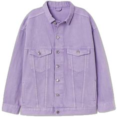 Purple Cotton Outerwear With Pockets, Casual Purple Relaxed Fit Outerwear, Purple Button-up Cotton Outerwear, Purple Cotton Button-up Outerwear, Casual Purple Cotton Outerwear, Purple Spring Outerwear With Pockets, Spring Purple Outerwear With Pockets, Lavender Outerwear With Pockets For Spring, H&m Cotton Outerwear For Streetwear