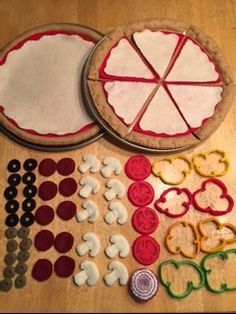 two pies with different shapes and sizes are on the table next to each other