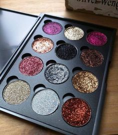 Inspired by the romantic (and often, sinister 💀) stories of the Old West, the Druzy Glow glitter palette has the neutral color story that every makeup enthusiast needs in their collection. Like the bold ink on a wanted poster, or the blazing orange of a wildfire, each dramatic shade is sure to turn heads wherever you go!   Includes 12 highly pigmented cosmetic glitters and a sleek, magnetic, mirrored Alternative Cosmetics palette.  Our glitters are formulated for easy application and all-day wear; no glue or primer needed! Our products are eye-safe, cruelty-free and trusted by makeup artists and enthusiasts around the globe.     Please click the social media icons at the bottom of the page to join our 15,000+ followers! We ship worldwide! 🌍 All orders ship FREE within the USA 🇺🇲 Rosa Make-up, Glitter Palette, Boho Makeup, Y2k Makeup, Festival Mode, Witches Halloween, Halloween Eye Makeup, Cheap Makeup, Emo Makeup