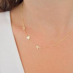 14k Solid gold name necklace Name necklace Gold name | Etsy Sideways Initial Necklace, Name Necklace Gold, Necklace Name, Gold Name Necklace, Initial Necklace Gold, Jewelry Personalized, Infinity Necklace, Mothers Day Gifts, Message Jewelry