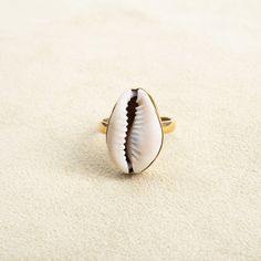 Großer Ring Kauri Muschel handgemacht RB025 Statement Rings Unique, Big Statement Rings, Summer Rings, Gold Statement Ring, Shell Ring, Big Rings, Statement Ring Silver, Large Ring